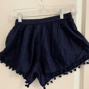 BOHO ME NWT NAVY FRINGE SHORTS